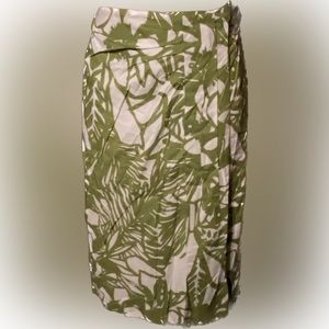 Lane Bryant Green Floral Wrap Skirt